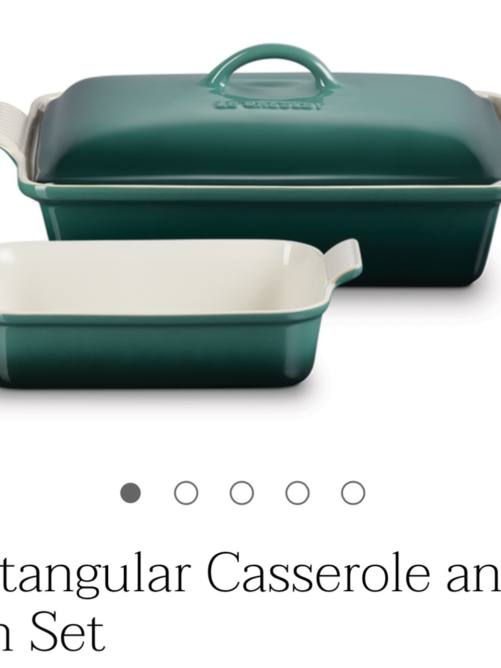 Le Creuset Teal Rectangular Covered Casserole Dish Set